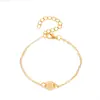 Venta caliente transfronteriza Nuevo Redondo 26 letras en inglés pulsera femenina personalidad simple 26 letras colgante de playa
