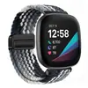 Adecuado para correa Fitbit Versa 4, Sense bucle tejido de nailon con cierre magnético de metal Versa 2