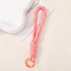 Llavero colgante con cordón de cuentas de colores de doble capa para teléfono móvil, mosquetón DIY, accesorio de decoración para mochila, botella de agua