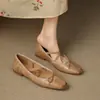 Zapatos Mary Jane Retro Franceses Primavera Nuevos Sin Cordones Boca Baja Tacón Bajo Punta Cuadrada Versátiles para Viajar Todo el Año Zapatos de Mujer