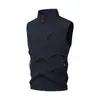 Chaleco casual para hombre de primavera y otoño con cuello alto, ropa de trabajo multibolsillos, chaleco para fotografía al aire libre y pesca, prenda exterior de talla grande