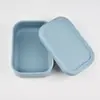 Fiambrera Rectangular de Silicona Transfronteriza Sin Compartimentos, Fiambrera Calentable Apta para Microondas, Caja Bento de Grado Alimenticio para Picnic