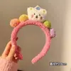 Linda Diadema de Peluche de Dibujos Animados para Mujer, Diadema Especial para Lavarse la Cara y Aplicar Mascarilla Facial, Pinza para el Cabello Alta con Forma de Calavera, Goma para el Cabello para Crear Atmósfera en Fotos