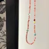"Zuiyan" Pulseira de Pedra Natural Multicamadas Flor de Pessegueiro Cor Mista Retrô Novo Estilo Chinês Joia de Mão Versátil para Mulheres