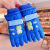 Guantes de esquí para niños Sanrio Kulomi de invierno para bebés, bonitos, cálidos, forrados con vellón, gruesos, impermeables para la nieve para niñas.
