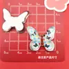 Serie de Mariposas Cuadros Asimétricos Hielo Transparente de Colores Accesorios de Resina DIY Tocado Pasador Funda para Teléfono Móvil Parche de Joyería