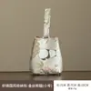 Bolsa de Armazenamento para Conjunto de Chá de Viagem Seda Entrelaçada Bolsa para Saquinhos de Chá Portátil ao Ar Livre Brocado Bolsa para Xícara de Chá Bolsa de Pano para Bule Cerimônia do Chá