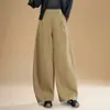 Pantalones Anchos de Pierna Recta Sueltos de Color Sólido a la Moda para Mujer, Novedad Otoño 2026 de Cintura Alta, Adelgazantes, Cubre Cadera, Versátiles Pantalones Casuales