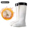 Botas de lluvia largas de invierno con cubierta de algodón ligeras cálidas Zapatos de agua altos para hombre con cubierta de terciopelo forro forrado de felpa cubierta para el pie para botas de lluvia