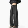Pantalones Casuales Rectos de Estilo Nuevo para Hombre Primavera 2026 con Costuras Expuestas, Diseño de Cinturón, Talla Grande, Pantalones Casuales Versátiles