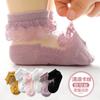 Meias de Bebê Verão Malha Fina Meias de Seda de Cristal Padrão Ondulado Anti-Puxão Renda Meias de Dança para Meninas