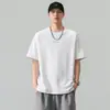 Camiseta de Verano 2026 de Manga Corta y Cuello Redondo Negra Blanca Albaricoque Rosa Morada Ajuste Holgado Sin Cuello