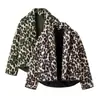 Roupas Femininas Europeias e Americanas Transfronteiriças AliExpress Mais Vendidas Casaco com Estampa de Leopardo Duas Cores Cor Café Estampa de Leopardo Estampa de Leopardo Verde Marca