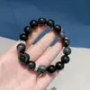 Pulseira de Prata Natural Pulseira de Pedra Leão Despertador Obsidiana Dourada Círculo Único Moda Nacional Pulseira Masculina Escultura Retrô Pulseira Literária
