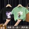 Camiseta de Manga Corta para Niña 2025 Verano Nuevo Elegante Estampada Algodón Holgada Casual Versátil Superior Moderno