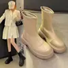 Botas Martin de Invierno para Mujer Botines 2025 Nuevos de Primavera y Otoño Botas Individuales para Personas Bajas Geniales Suela Gruesa Botas Delgadas para Aumentar la Altura