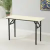 Escritorio de computadora plegable con marco de acero grueso, escritorio de color madera clara, escritorio para el hogar para apartamentos de alquiler, dormitorio, oficina y fabricante de escritorios de estudio