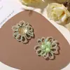 Aretes, Pasadores, Decoraciones para Zapatos y Sombreros, Broches y Accesorios para Ropa de Flor de Dopamina de Verano con Perlas y Flor Hueca DIY