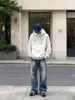Sudadera con Capucha de Algodón Pesado para Adolescentes Hombres Primavera y Otoño Holgada de Alta Calidad Estilo Boxy Top Casual
