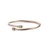 Joyería de comercio exterior para mujer al por mayor anillo de hilo metálico joyería impermeable chapado en oro rosa acero inoxidable pulsera abierta