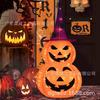 Cross-border Novo Halloween Ferro Abóbora Dobrável Lanterna Retrátil Pano Halloween Atmosfera Decoração Festa Ferro Arte