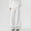 Pantalones Largos Casuales de Color Sólido con Cintura Elástica, Sueltos, Versátiles, Resistentes a las Arrugas, Pantalones Rectos Casuales, Estilo Coreano, Pantalones Largos Casuales de Moda