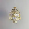 Lámpara Colgante Creativa de un Solo Cabezal Estilo Francés y Americano para Barra de Bar, Carcasa Dorada Lámpara Colgante de Mesita de Noche, Iluminación de Lujo Ligero para Vestíbulo, Pasillo, Balcón, Comedor