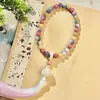 Pulseira Bodhi Roxa Flutuante com Mantra de Seis Palavras, Duplo Círculo, Bodhi de Mão, Pingente Estilo Chinês para Homens e Mulheres, Contas Budistas, Atacado