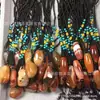Collar de Piedra Natural Ágata Dzi, Cadena para Suéter Estilo Étnico Vintage de Turquesa y Cera de Abejas, Joyería de Jade al por Mayor