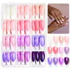 Las Calcomanías para Uñas Francesas con Forma de Almendra Más Vendidas de Amazon, Accesorios de Arte para Uñas Color Nude Hielo Transparente de Alto Brillo