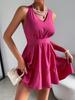Vestido de verano sexy con cuello en V, estilo europeo y americano, de Amazon, nuevo, de cintura alta, con falda acampanada sin espalda para mujer