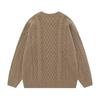 Otoño e Invierno Nuevo Tejido de Punto Trenzado para Hombre Casual Versátil Estilo Ligeramente Maduro Tejido de Punto Color Puro Top Jersey de Cuello Redondo para Hombre