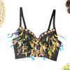 Estilo francês corpo modelando tubo top grande backless sexy hot girl boate lantejoulas embrulhado peito tassel sutiã colete frisado