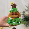 Kit de Material para Pingente de Cachorrinho de Pelúcia com Bastão de Torcer para DIY de Natal Bolsa Fofa Pendurada Presente de Aniversário para Casais e Melhores Amigos