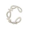Yiwu rejilla de joyería pequeña disfruta fábrica moda anillo hueco cadena de cuentas más anillo de acero inoxidable ajustable con apertura