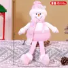 Ornamentos de Boneca Rosa de Pernas Longas para o Natal de Novo Produto Transfronteiriço Ornamentos de Velho de Xadrez Lantejoula de Natal Boneco de Neve Rena