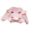 Hoodie Infantil para Meninas Novo Estilo Primavera/Outono 2025 Versátil e Estiloso Roupas de Outono para Bebês e Crianças Pequenas Blusa de Manga Longa para Outono