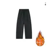 Pantalones de Chándal Grises de Estilo Americano con Dobladillo Curvo para Hombre, Pantalones Rectos Holgados de Peso Pesado Hip-Hop para Otoño e Invierno, Pantalones Deportivos Casuales con Forro de Felpa para Hombre