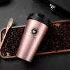Nueva taza de café de doble capa, taza aislada de acero inoxidable 304, elegante y portátil, taza de regalo con aislamiento al vacío, personalizable con un logotipo