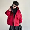 Jaqueta corta-vento infantil, blusa acolchoada e espessa com capuz corta-vento para meninos, casaco estiloso de outono e inverno estilo coreano