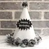 Sombrero de Cumpleaños para Niños y Adultos Punto Láser Reflectante Gorra Puntiaguda de Bola Gorra Puntiaguda de Fiesta Gorra de Corona Gorra de Bola Mao