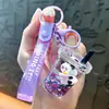 Miniatura Cartoon com Óleo e Areia Líquida Chaveiro Panda Chaveiro de Carro Requintado Pingente de Bolsa Pequeno Presente Venda por Atacado