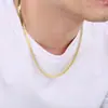 Cadena de Serpiente de Alto Sentido de la Moda INS Combinación Perfecta Temperamento Cadena Plana NK Cubana Acero Inoxidable Collar para Hombres y Mujeres