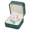 Caja de Joyería Redondeada con Borde Dorado de Piel Sintética, Caja de Anillos de Alta Gama Transfronteriza, Caja de Embalaje para Joyería de Collares, Colgantes y Pulseras