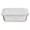 Caixa de Armazenamento de Vidro para Geladeira, Forno, Micro-ondas, Marmita Retangular, Resistente a Altas Temperaturas, Vidro de Alto Borossilicato Transparente