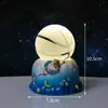 Bola de Cristal Céu Estrelado Gravada a Laser 3D com Luz, Luz Noturna Giratória Automática, Ornamento de Mesa, Luz de Atmosfera, Presente de Aniversário