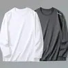 Camiseta de manga larga para hombre, capa interior de otoño para hombre, camiseta base elástica de corte holgado, camiseta estampada estilo coreano ins para hombre