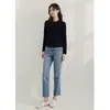 [Pedido de Nai'Er] Cárdigan de Punto Negro con Cuello Redondo y Mangas Largas para Mujer, Estilo Otoño/Invierno 2026, Top de Lana Elegante y Cálido