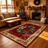 Tapete de chão com floco de neve de Natal em cashmere sintético, tapete de fácil cuidado para toda a sala de estar, decoração de atmosfera festiva, tapete resistente à sujeira e ao desgaste