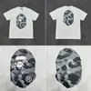 Marca da moda atacado transfronteiriço para comércio exterior Amazon: camiseta de manga curta tubarão de alta resistência, camiseta cabeça de macaco BAPE